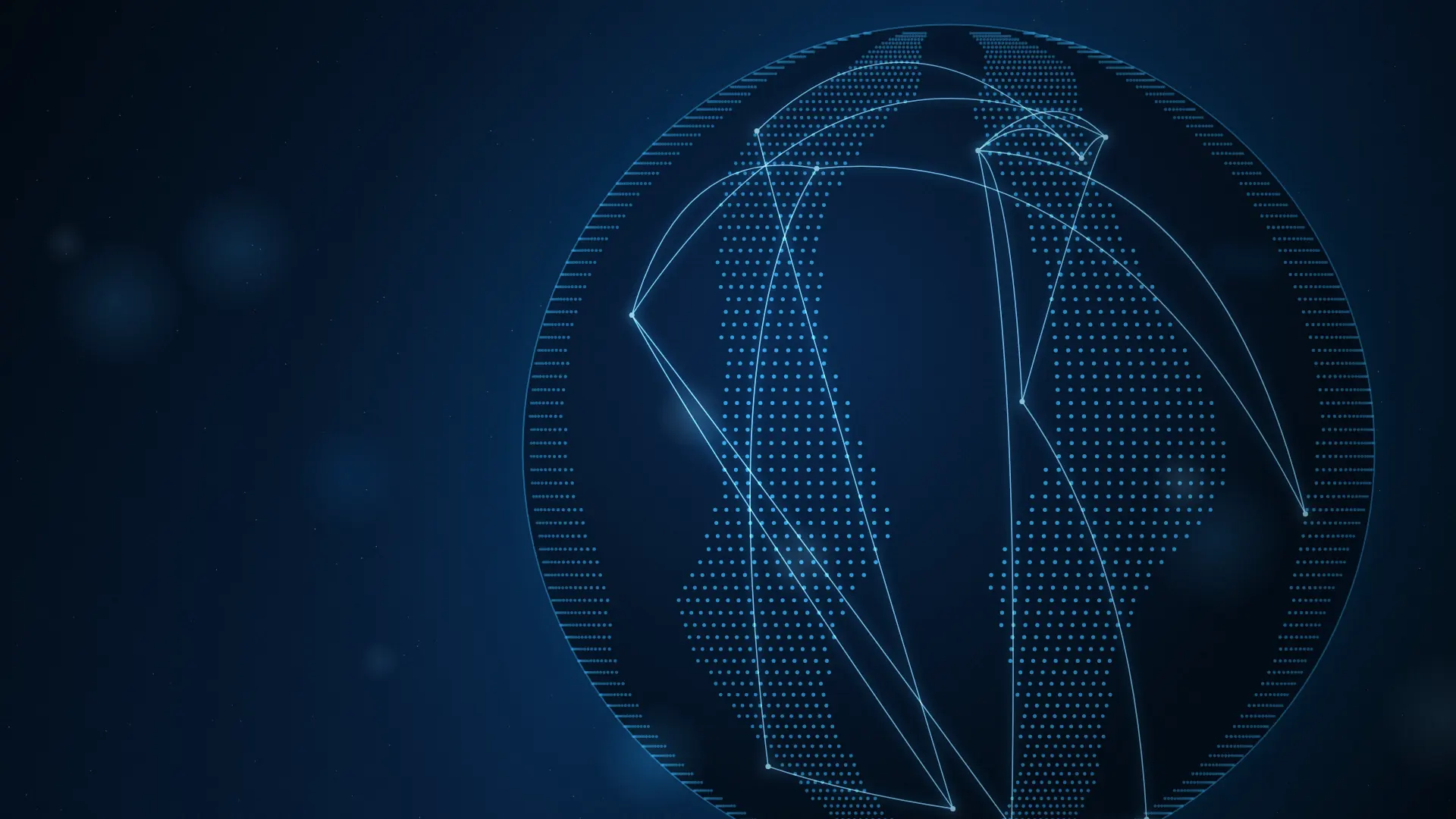 Glowing global network of connected cities at night